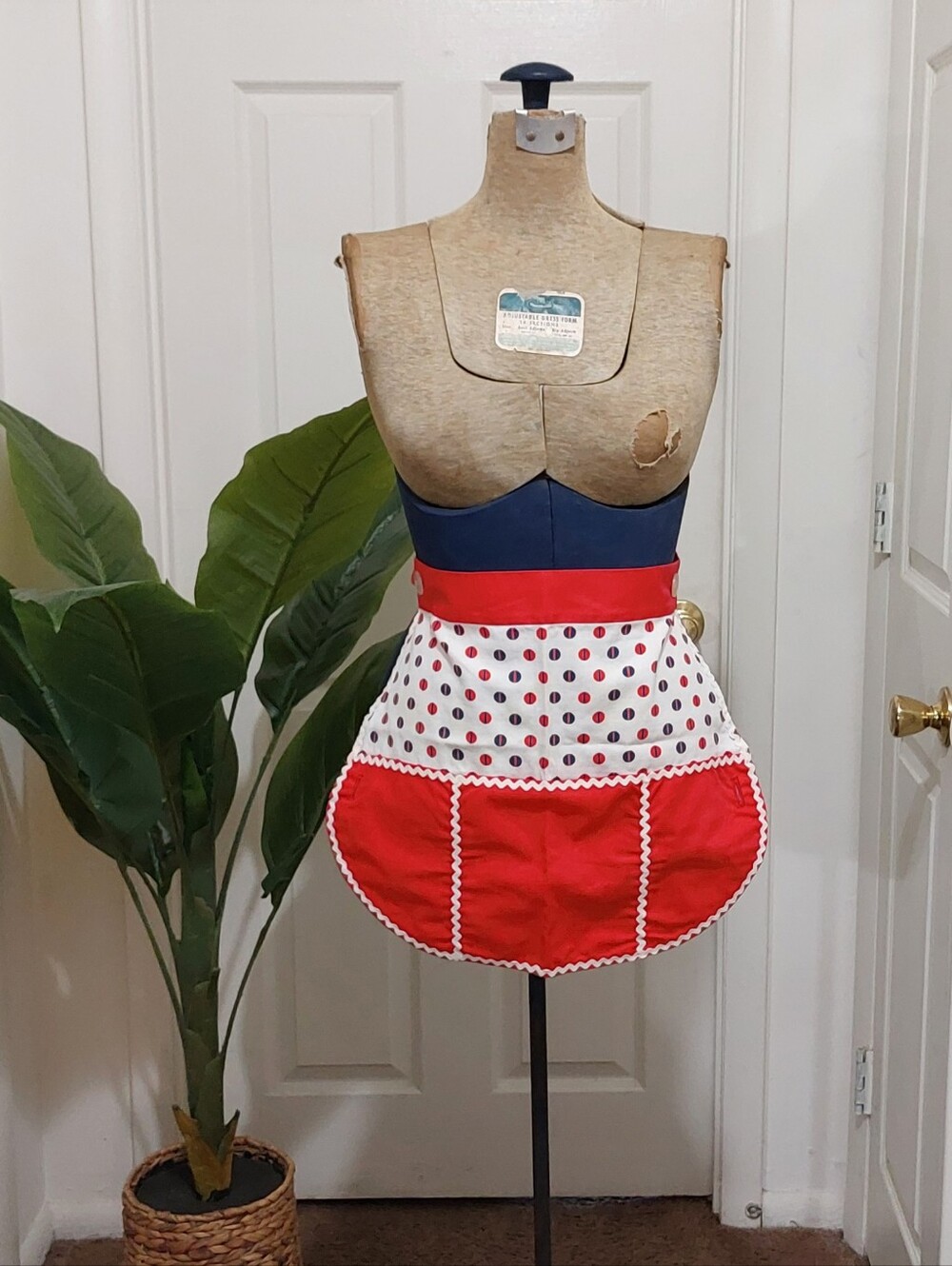 Retro Red Polka Dot Half Apron